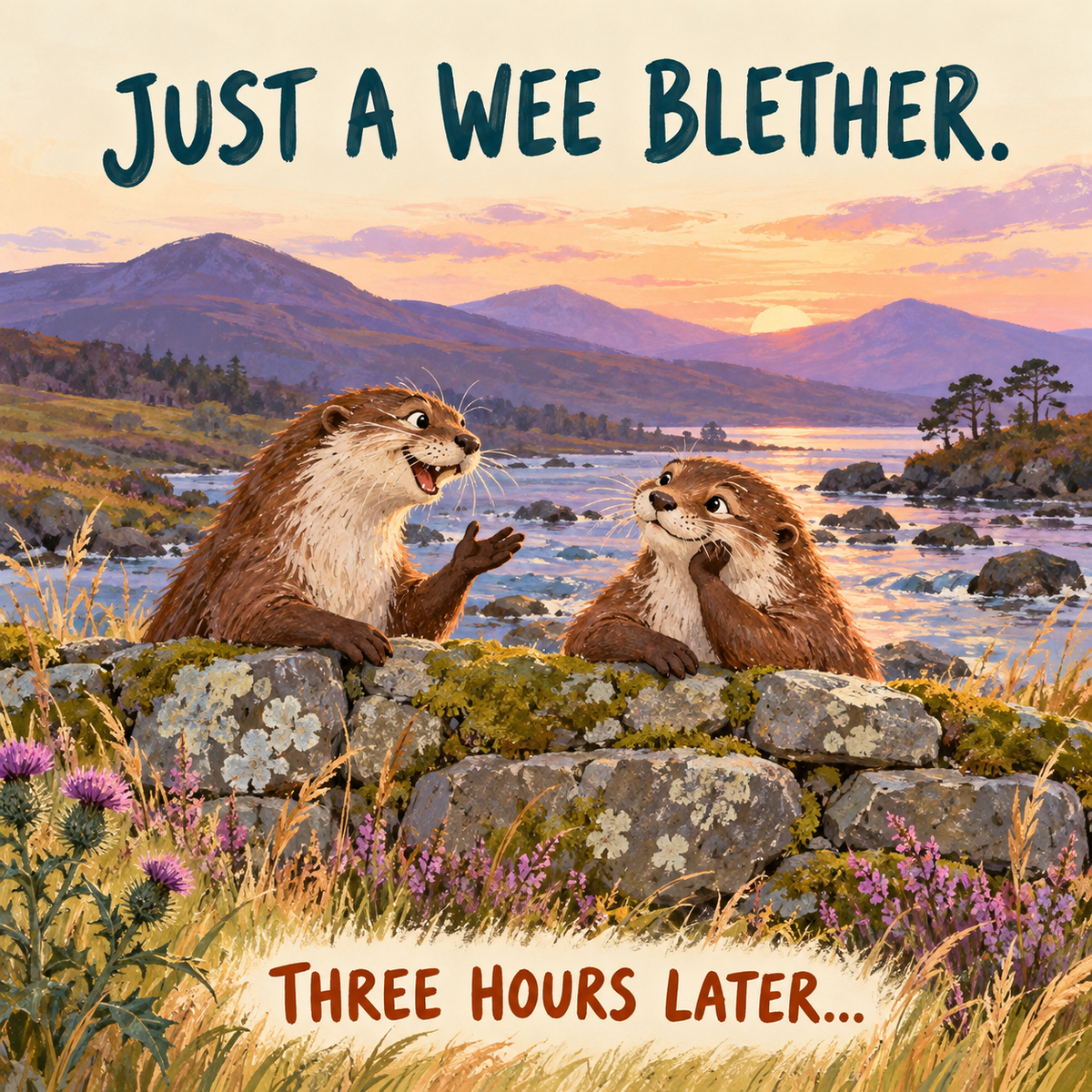 Just a Wee Blether. Three Hours Later – Nae Chance Scottish humour poster